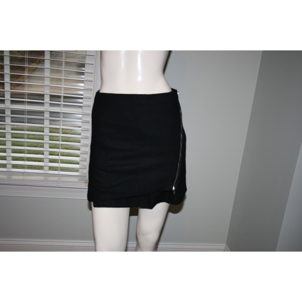 Gap NWT Black Zip Wrap Wool Blend Lined Mini Skirt 0 $55